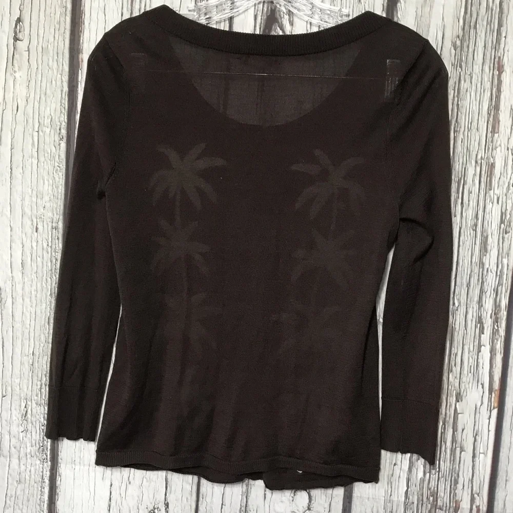 Kate Spade Sweater with palms and Beads T120